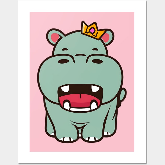 Cute Kawaii Hippo Wall Art by NomiCrafts